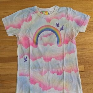 Big Bud Press Kids Rainbow and Clouds Tee - Pink and Blue